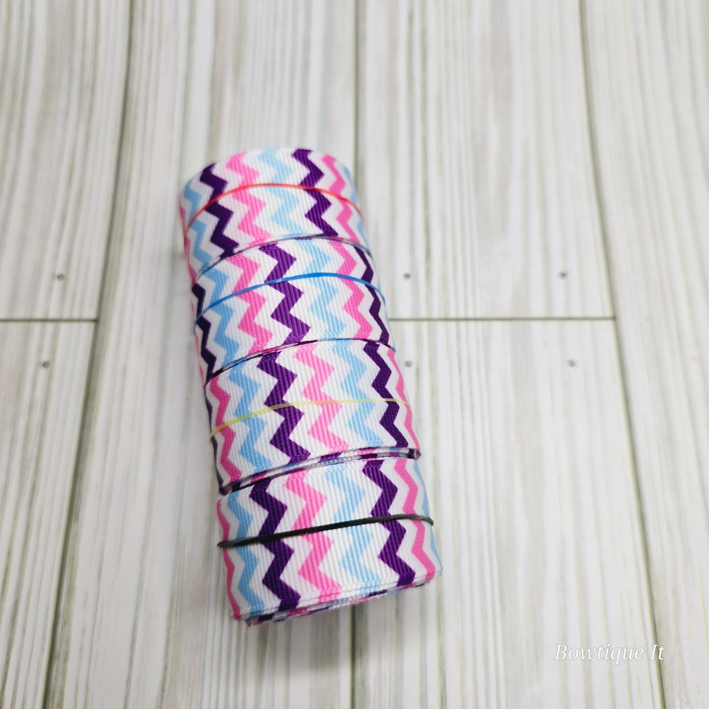 5y - Blue/Pink/Purple Chevron Ribbon