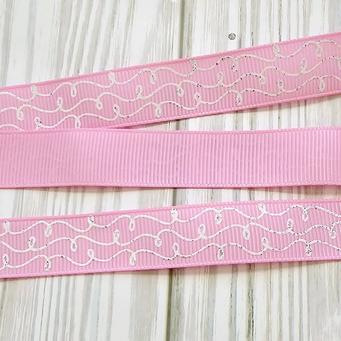 Doodles (White Glitter) Ribbon