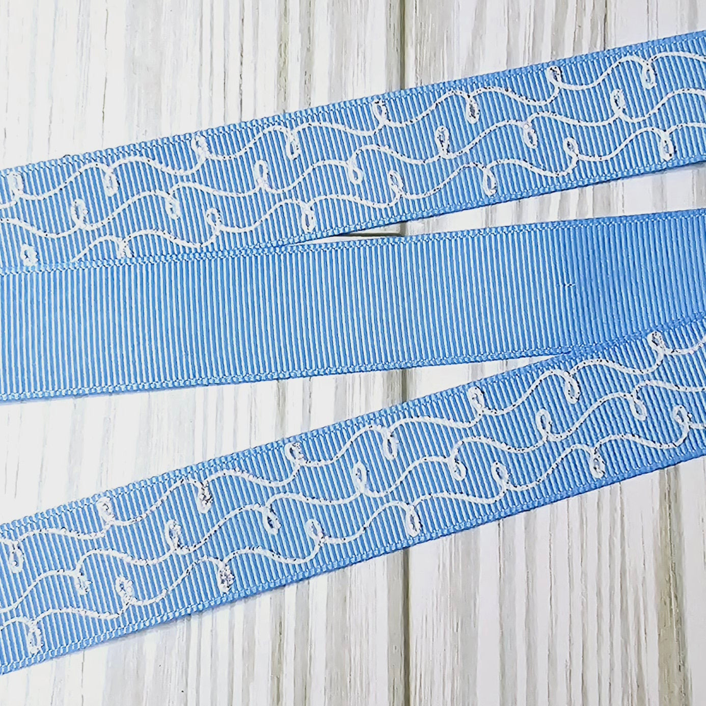 Doodles (White Glitter) Ribbon