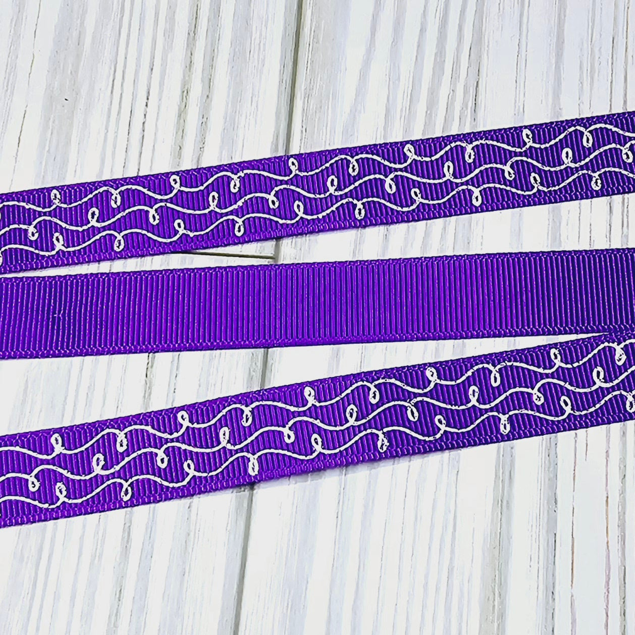 Doodles (White Glitter) Ribbon