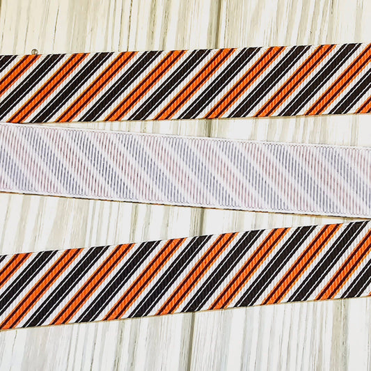 Orange/Black Diag Stripes Ribbon