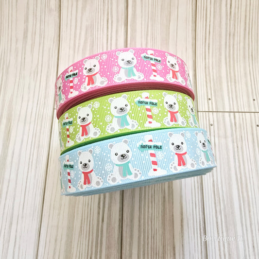 Polar Bears Ribbon, 7/8"