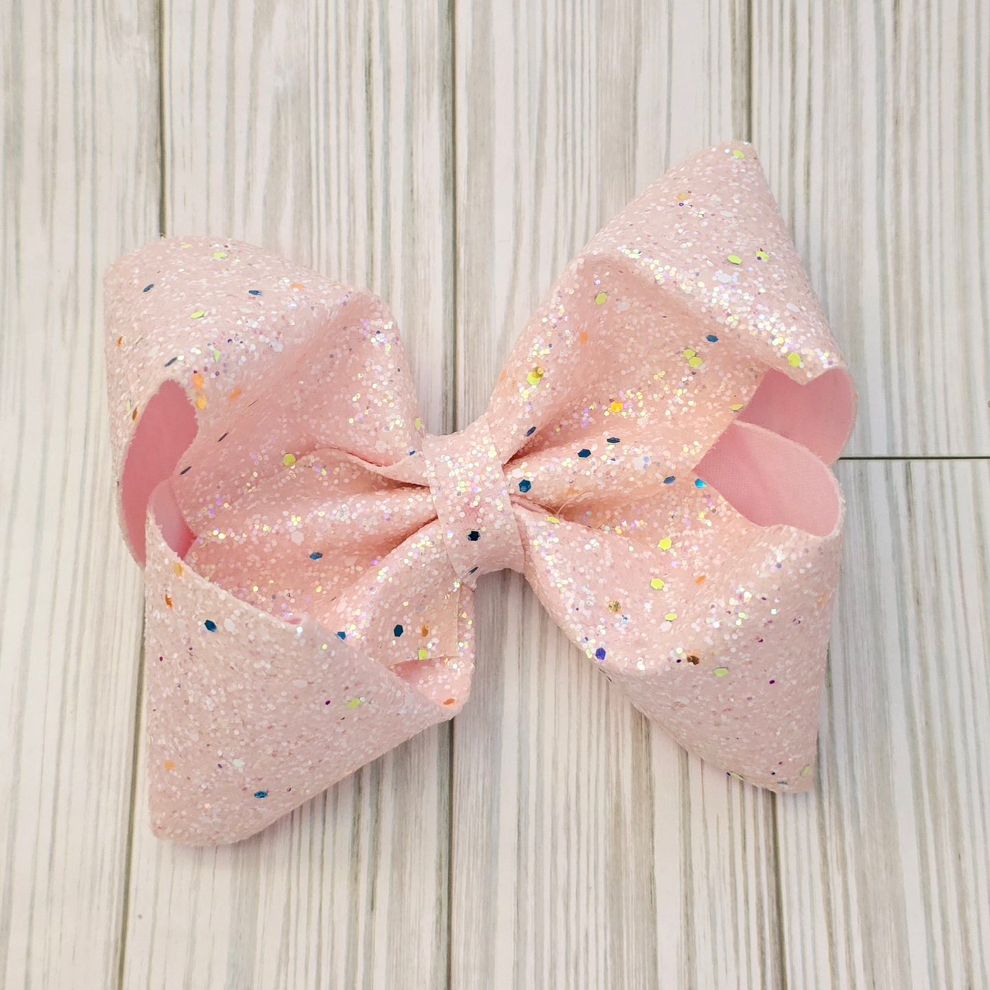 Chunky Glitter Twisted Bouitque Hairbow - Glows in the Dark
