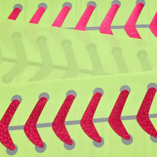 Softball Stitches Grosgrain Ribbon