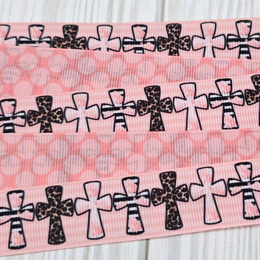 Leopard Crosses Grosgrain Ribbon