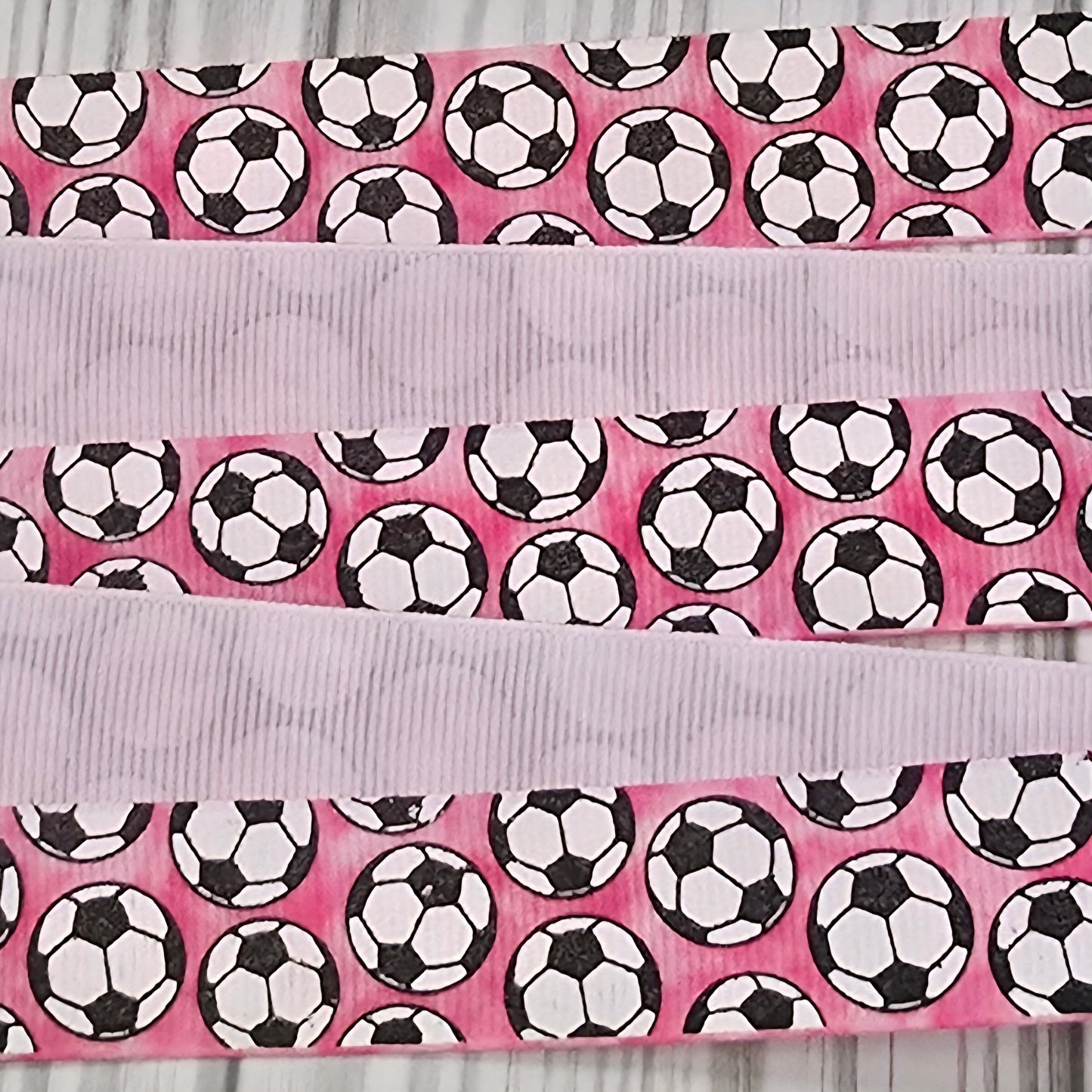 Soccer Balls Watercolor Grosgrain Ribbon