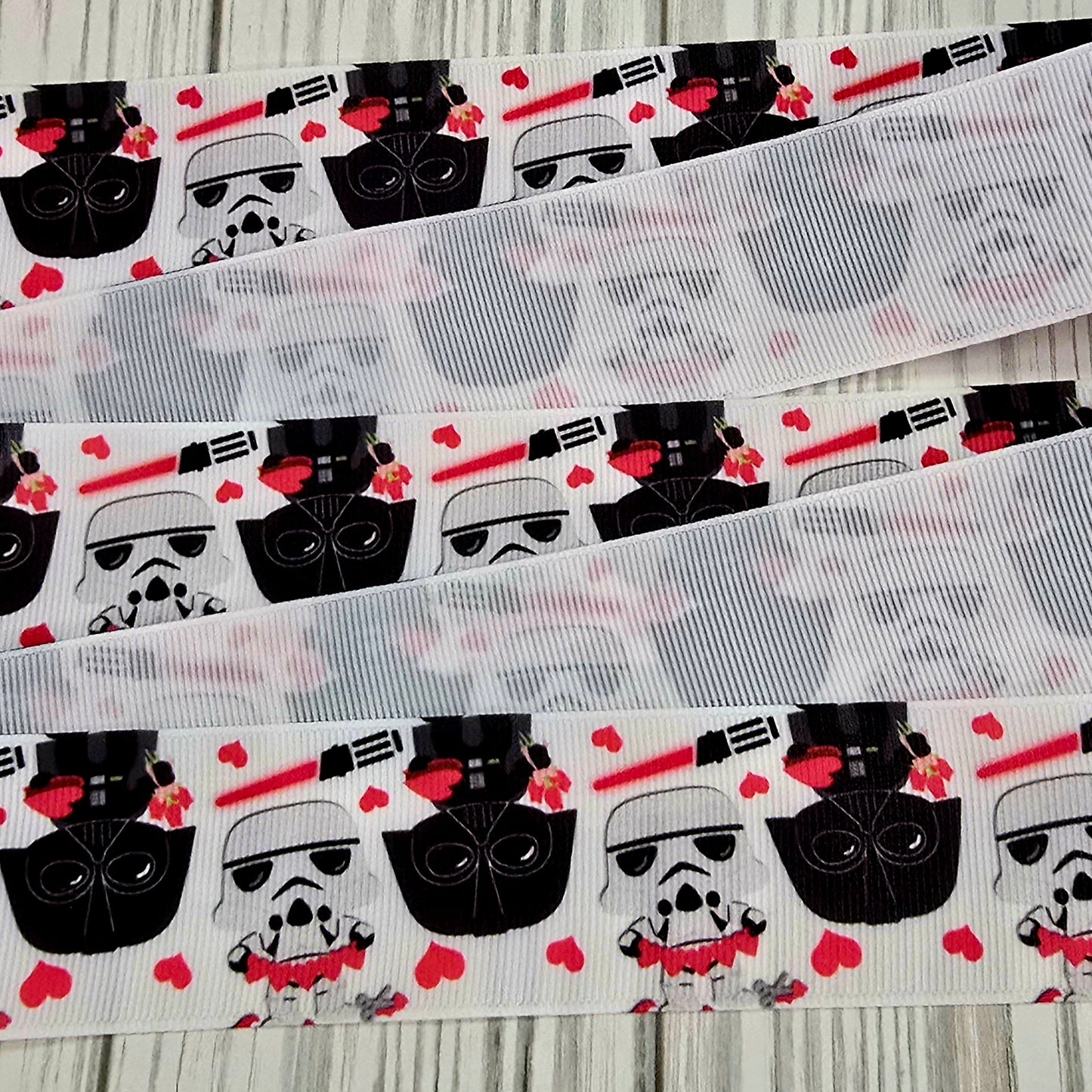 Spacemen & Hearts Grosgrain Ribbon