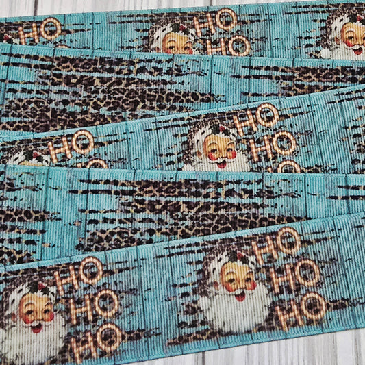Ho Ho Ho Cheetah Santa Grosgrain Ribbon