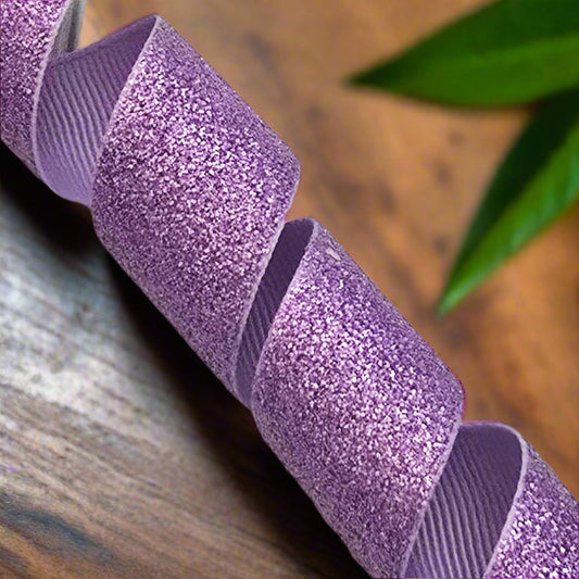 GL - Lt Orchid Soft Glitter Grosgrain Ribbon