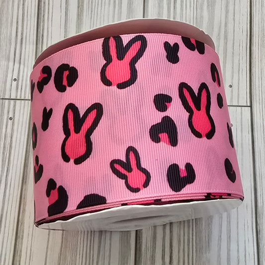 Leopard Bunny Grosgrain Ribbon