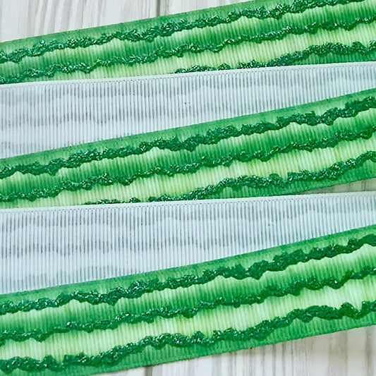 Watermelon Glitter Rhine Grosgrain Ribbon