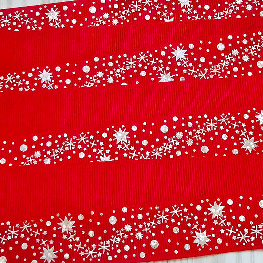 Silver Star Dust Grosgrain Ribbon