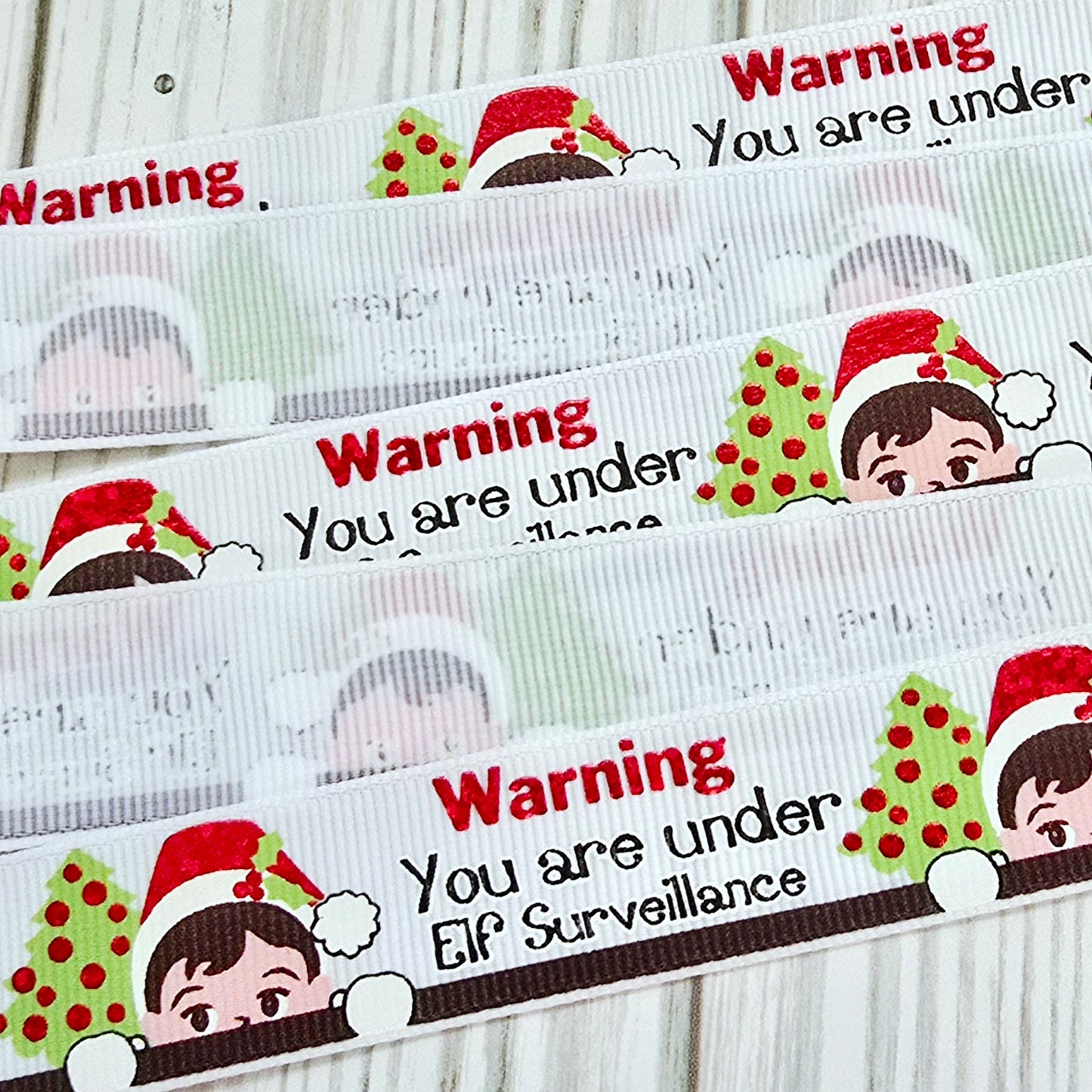 Elf Surveillance Grosgrain Ribbon