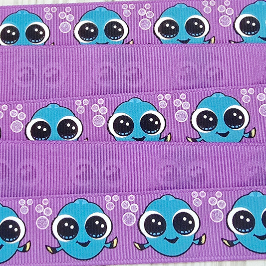 Blue Tang Fish Grosgrain Ribbon