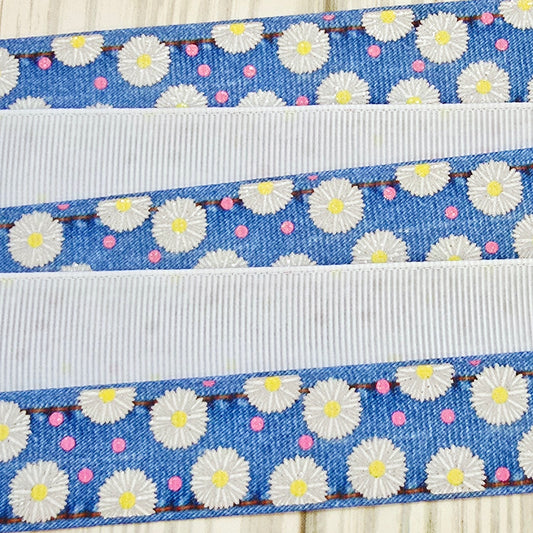 Flowers & Dots Grosgrain Ribbon