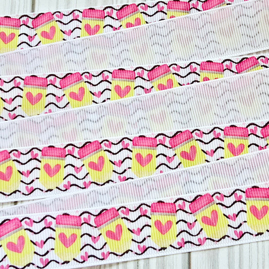 Pencil Hearts Grosgrain Ribbon