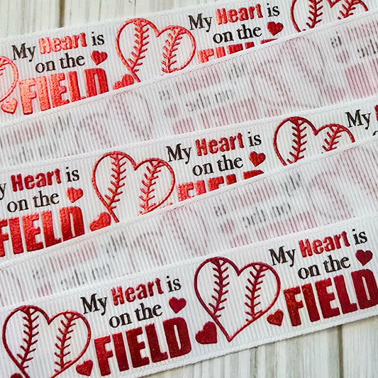 My Heart is on the Field Grosgrain Ribbon