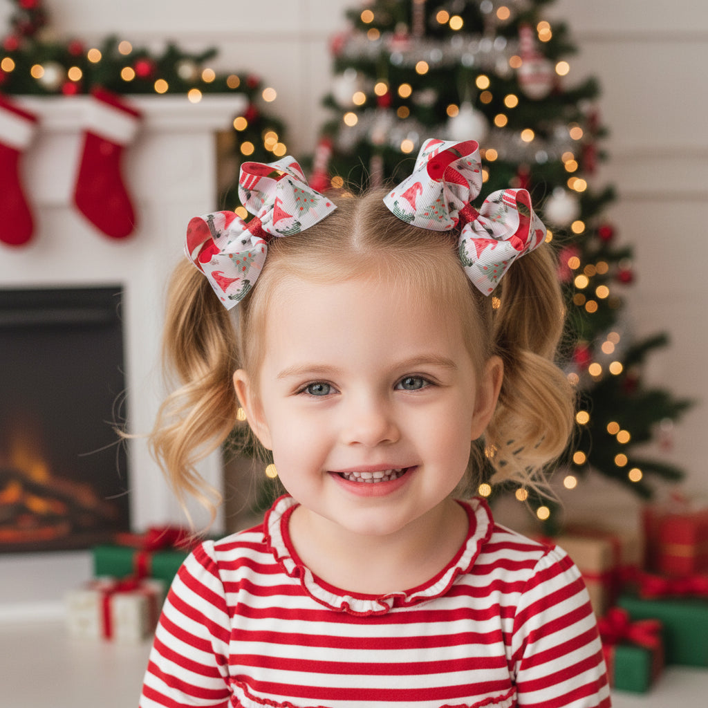 Christmas Gnome Boutique Hairbow Set