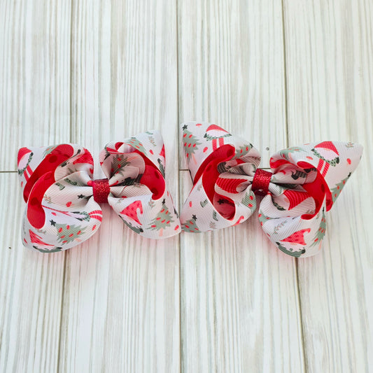 Christmas Gnome Boutique Hairbow Set