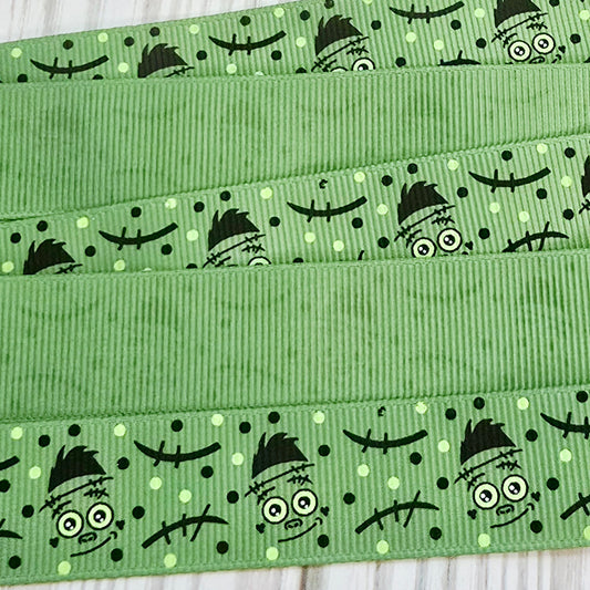Frankenstein Face Grosgrain Ribbon