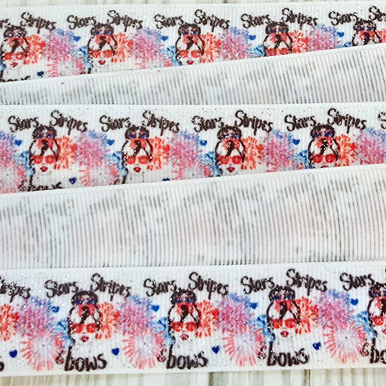 Stars, Stripes, Bows Grosgrain Ribbon