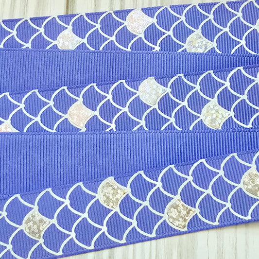 Mermaid Scales Grosgrain Ribbon