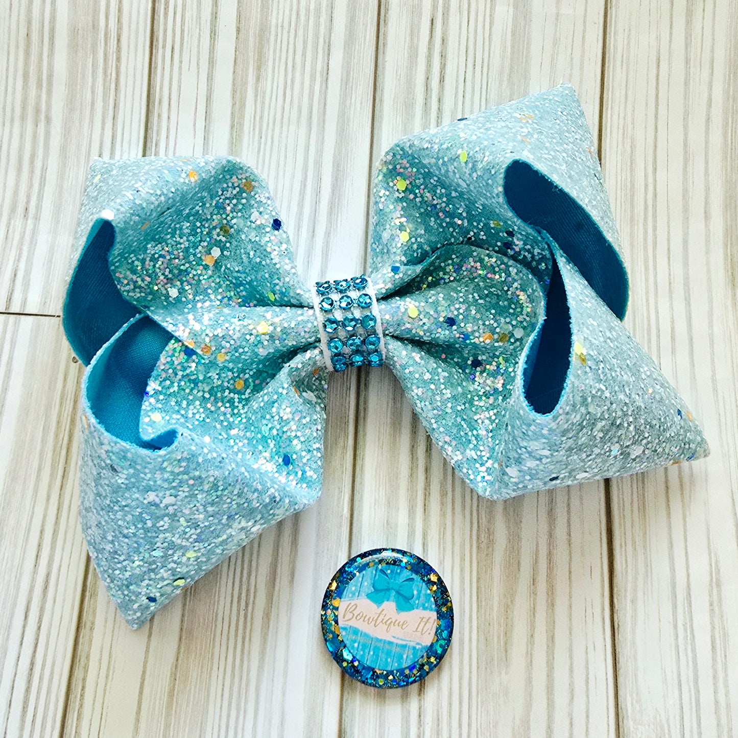 Chunky Glitter Twisted Bouitque Hairbow - Glows in the Dark