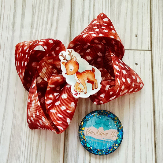 Fall Deer Spots Boutique Hairbow