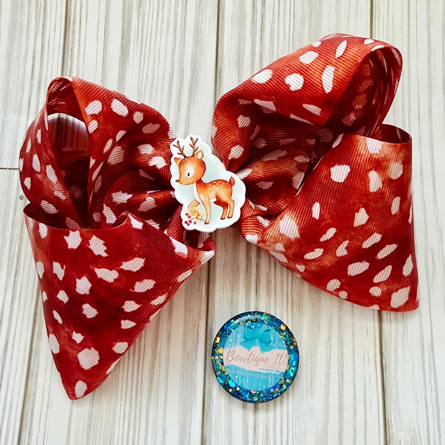 Fall Deer Spots Boutique Hairbow