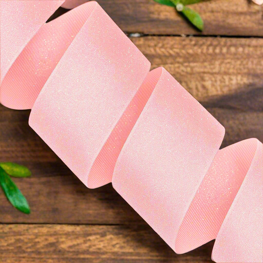 GL - Lt. Pink Soft Glitter Grosgrain Ribbon