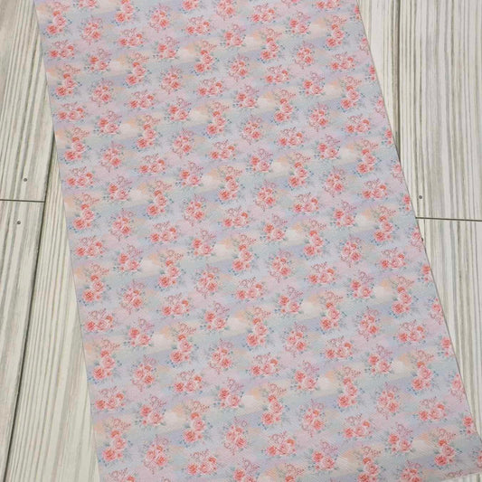 Pastel Spring Flowers Faux Leather