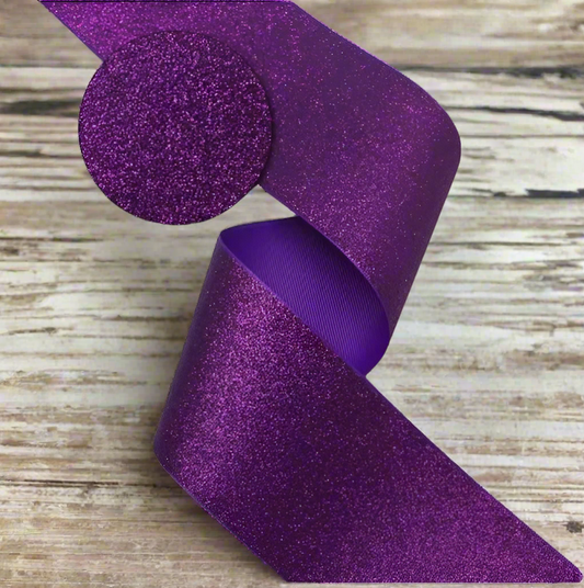 GL - Purple Soft Glitter Grosgrain Ribbon